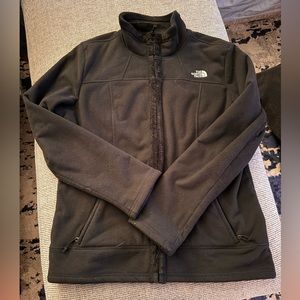 Black North Face Fleece Lined Jacket wms L